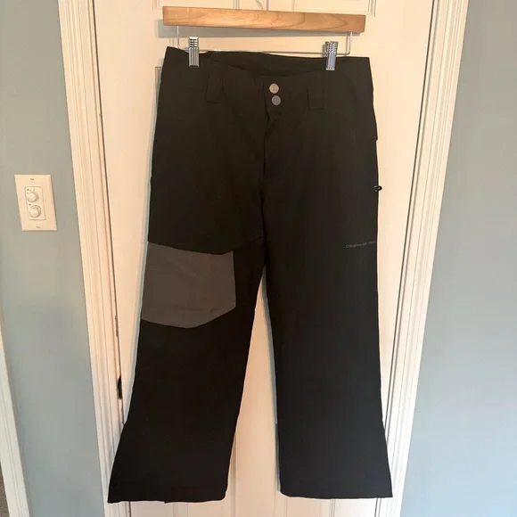 OBERMEYER BRISK BOYS SKI PANTS Teen size L (14-16) Snow black gray like new - Picture 2 of 8